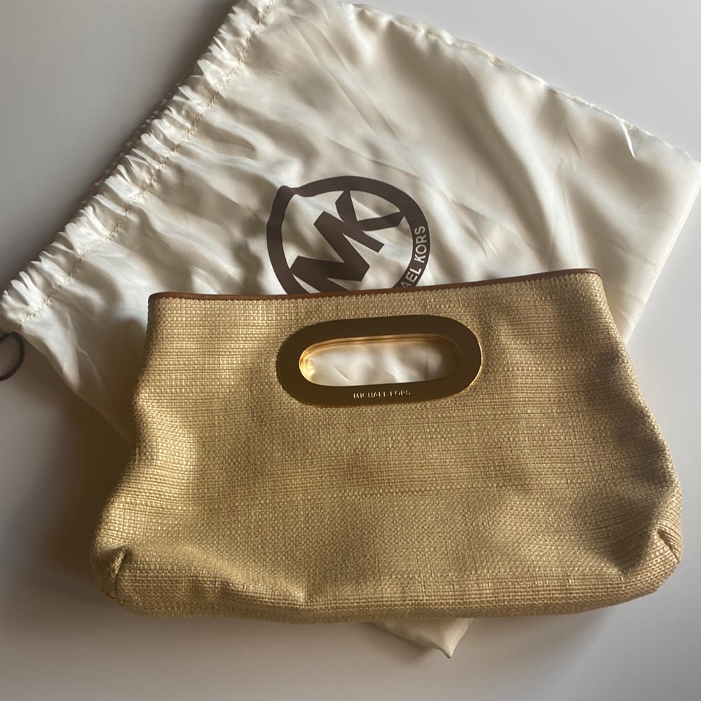Michael Kors Straw Clutch